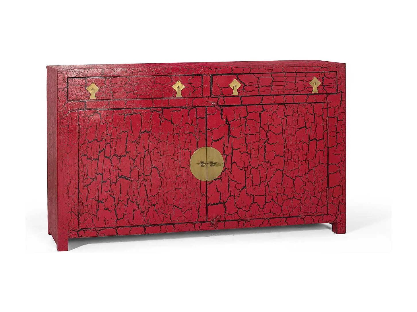 Buffet rouge de style japonais fait main