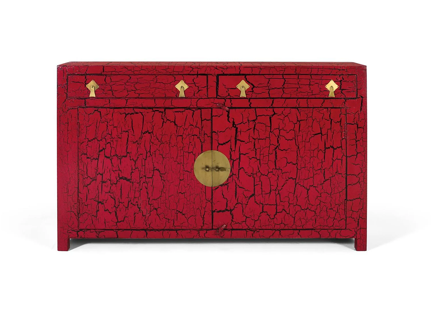Aparador de estilo japonés fabricado a mano rojo