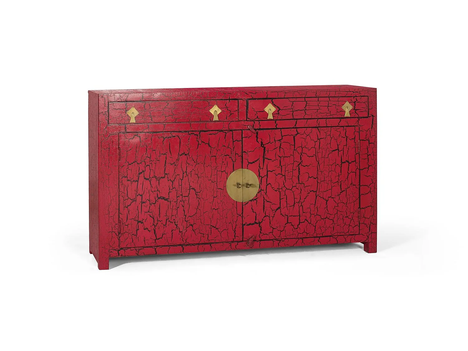 Aparador de estilo japonés fabricado a mano rojo
