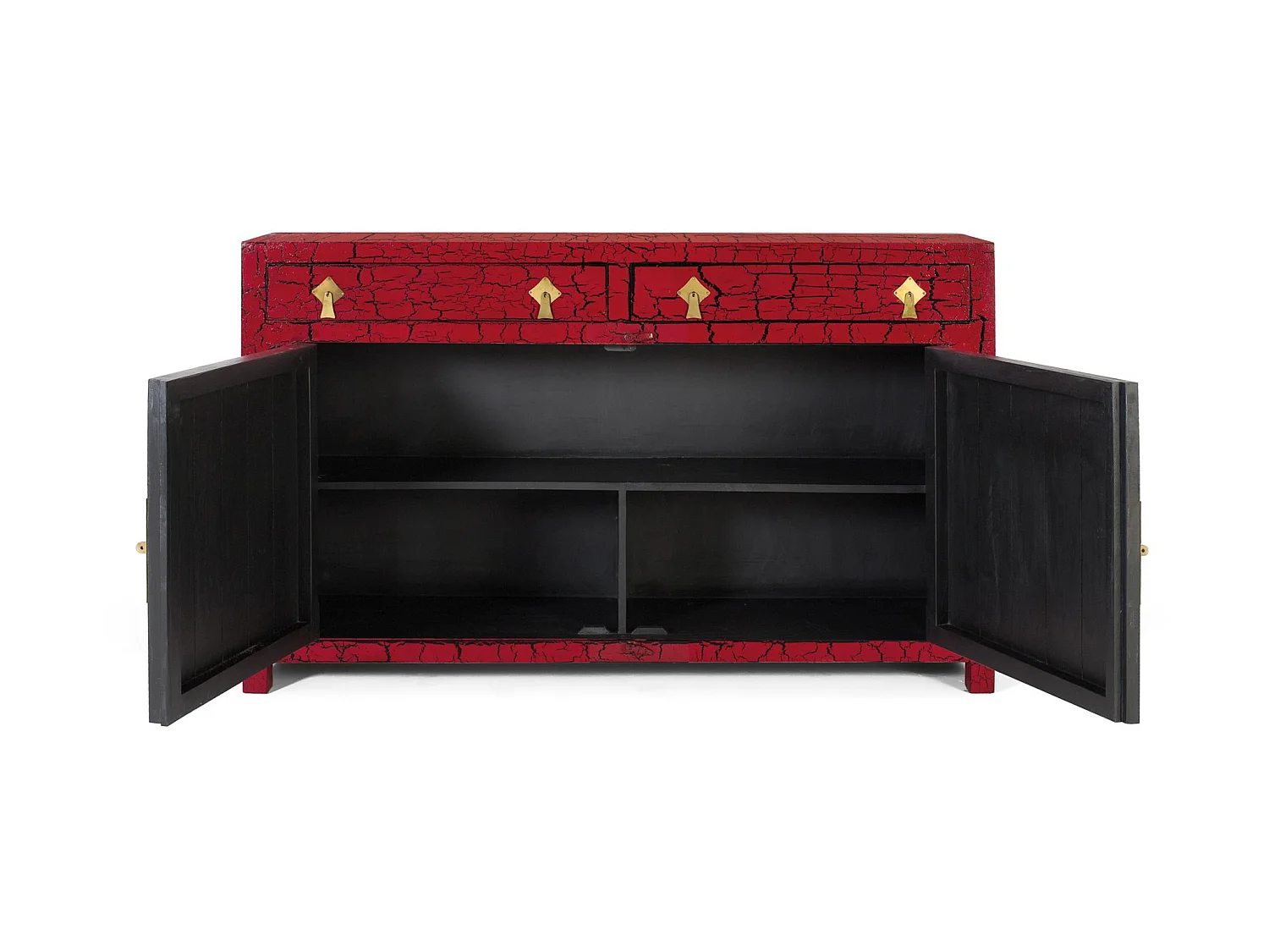 Buffet en bois de manguier, style oriental en MDF - 90 x 150 x 40