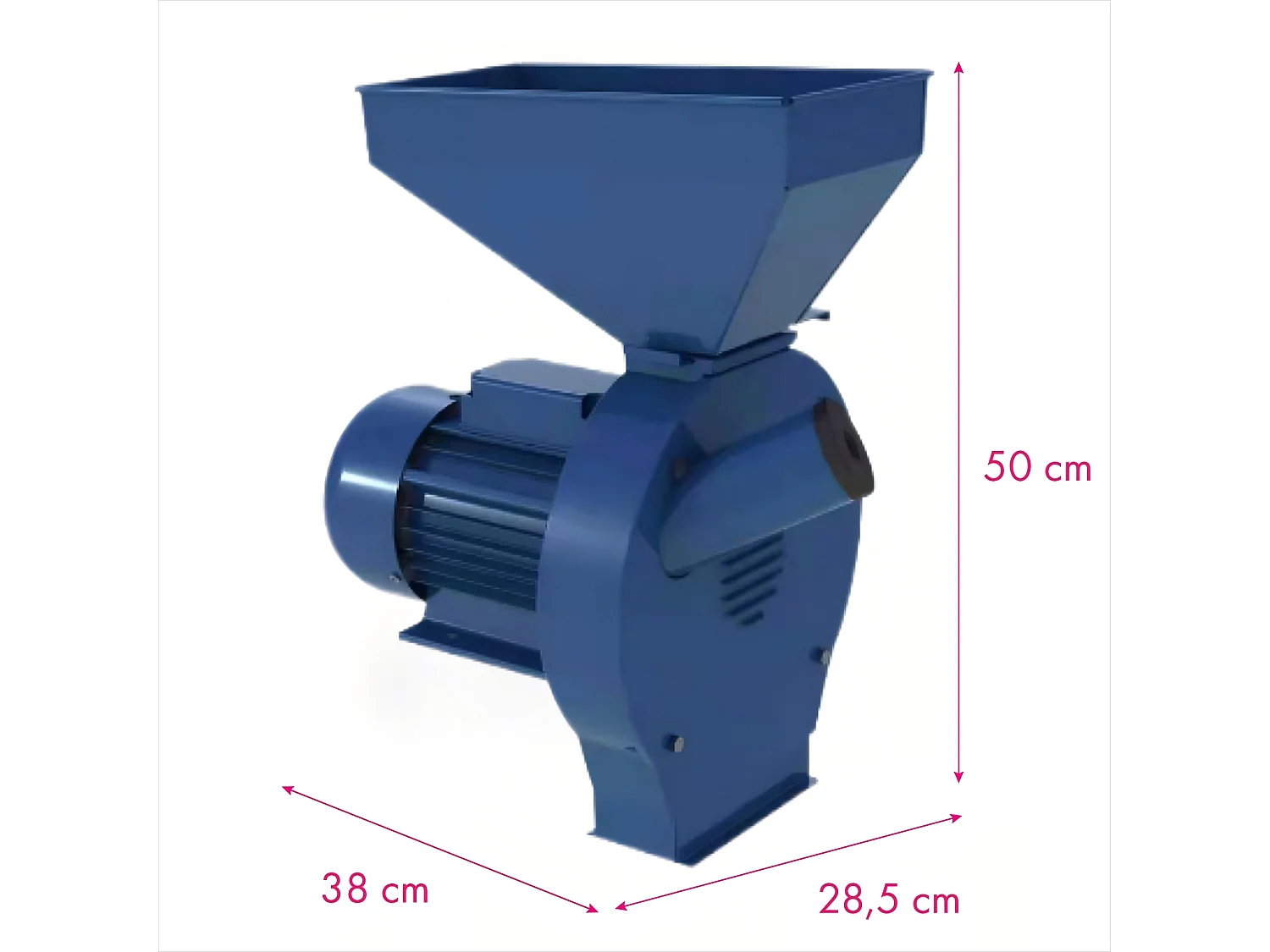 1100 W elektrische graanmolen, elektrische graanmolen, debiet 240 kg / u, met 4 zeven, graanhakselaar, 38x28,5x50CM