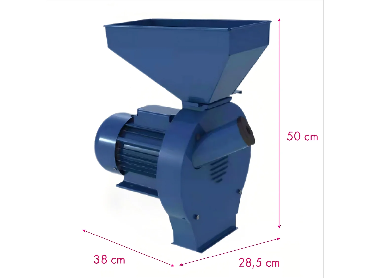 1100 W elektrische graanmolen, elektrische graanmolen, debiet 240 kg / u, met 4 zeven, graanhakselaar, 38x28,5x50CM