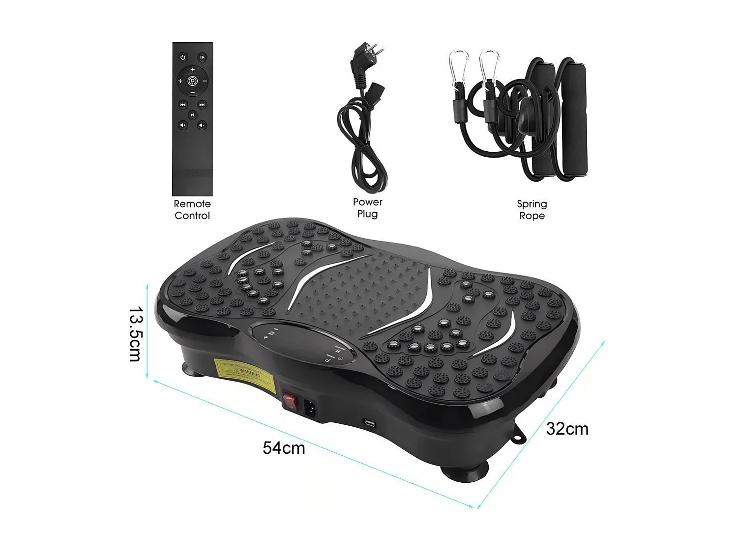 Trilplaten van 220 W, vibratie-fitness-oefenmachine, met afstandsbediening en 2 weerstandsbanden, maximale belasting 150 kg