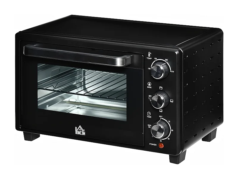 Elektrische mini-oven 21 L, met timer 0-60 min, thermostaat 100°C-230°C, 3 kookmodi, 1400W heteluchtoven, 46x38,5x29CM