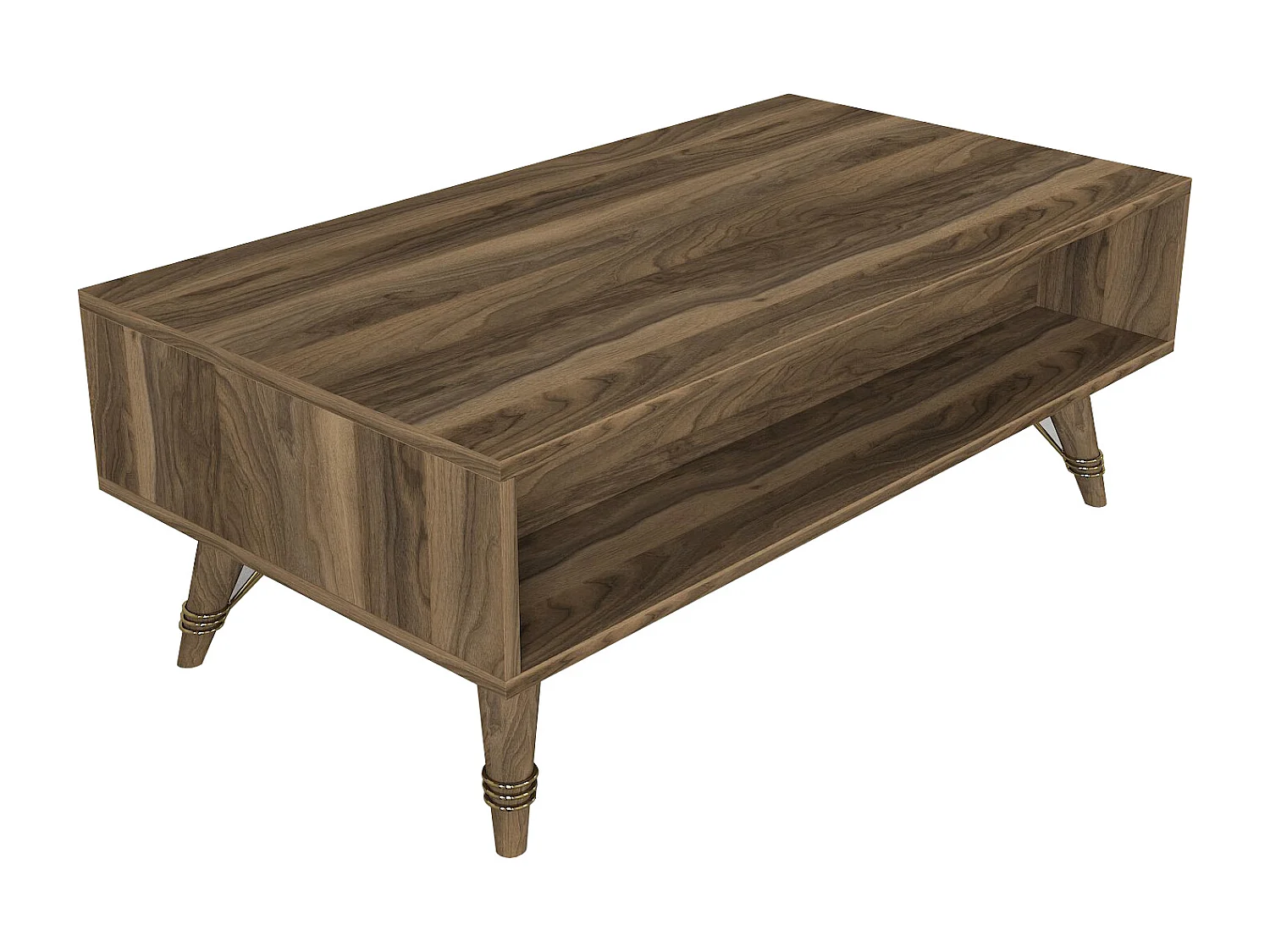 Couchtisch Valente Walnuss Dunkelgrün