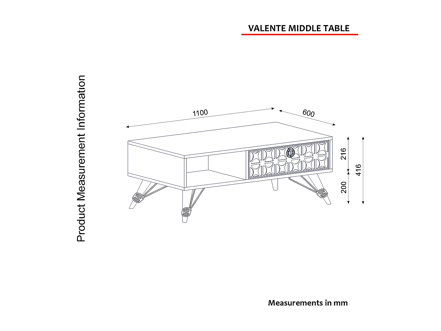 Couchtisch Valente Walnuss Dunkelgrün