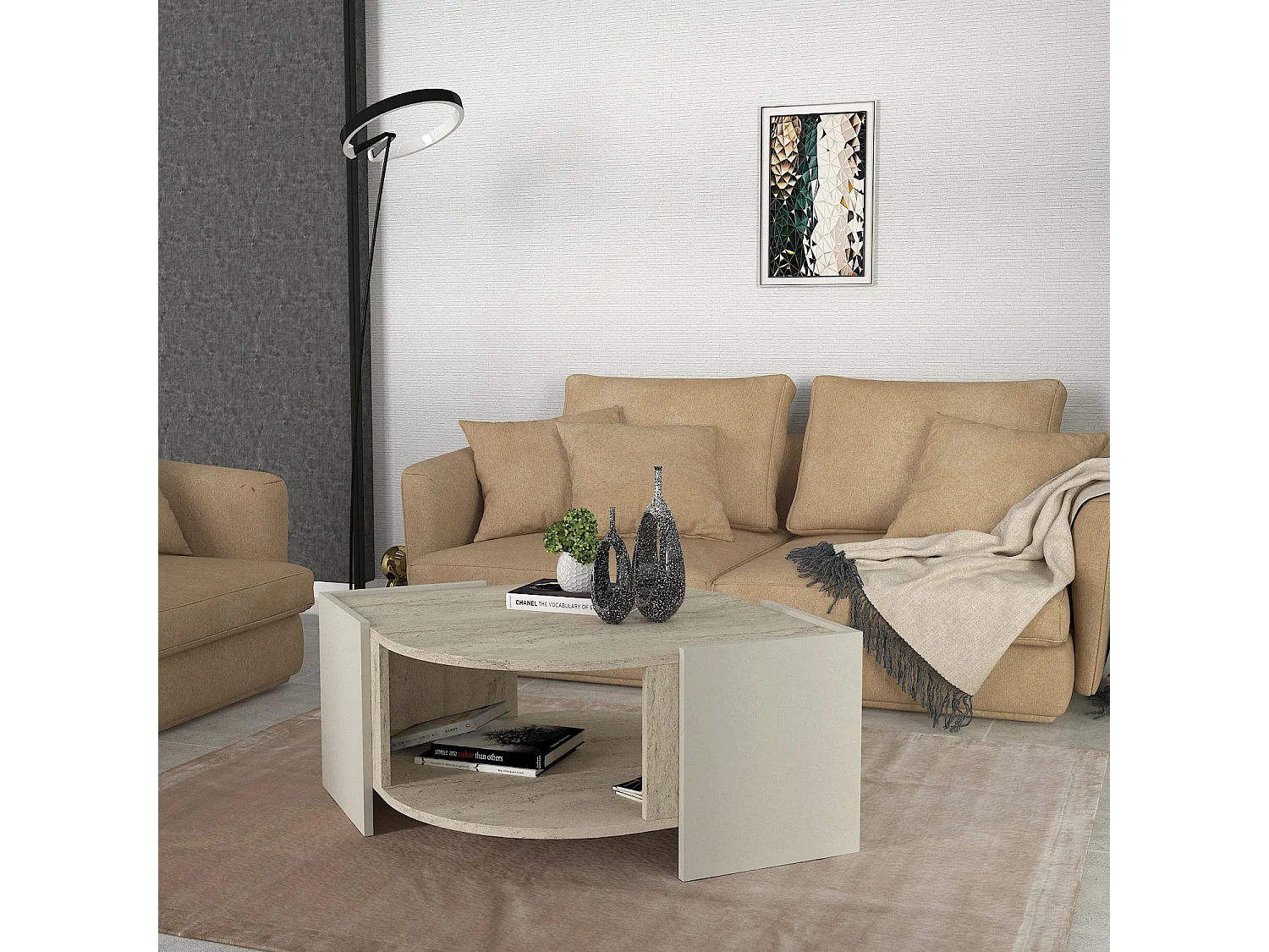 Couchtisch Marbel Beige Granit Optik