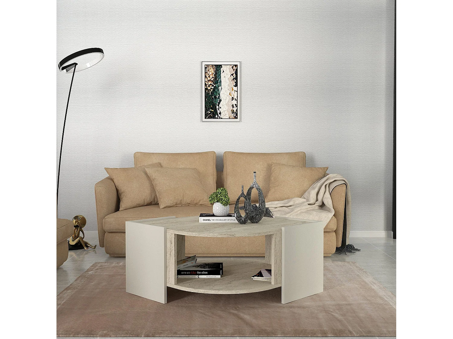 Couchtisch Marbel Beige Granit Optik