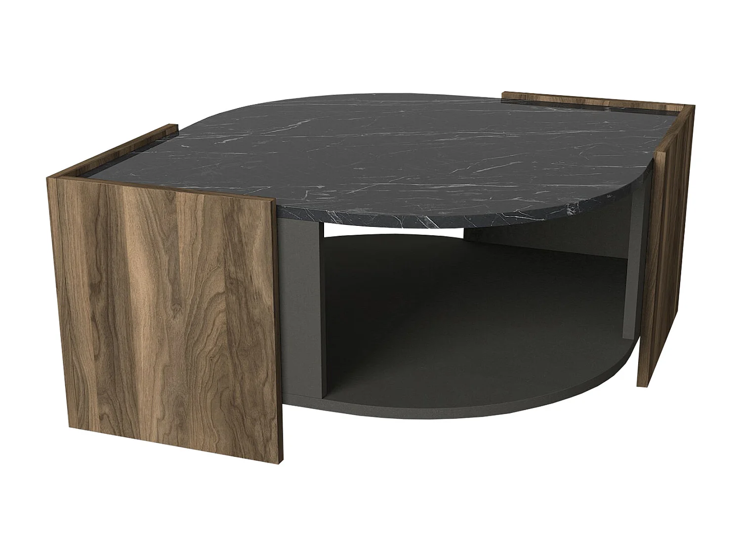 Couchtisch Marbel Walnuss Marmor Optik