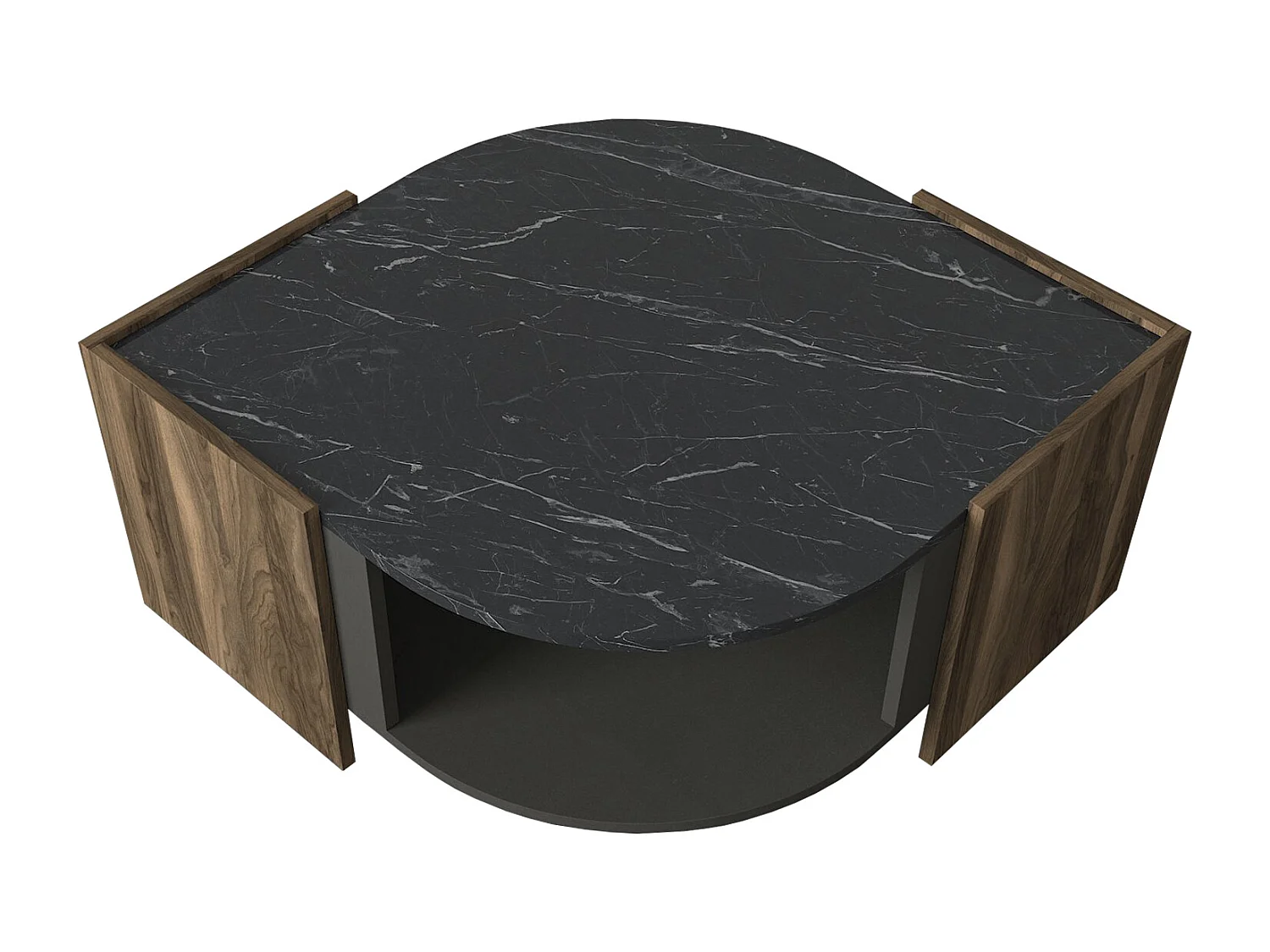 Couchtisch Marbel Walnuss Marmor Optik