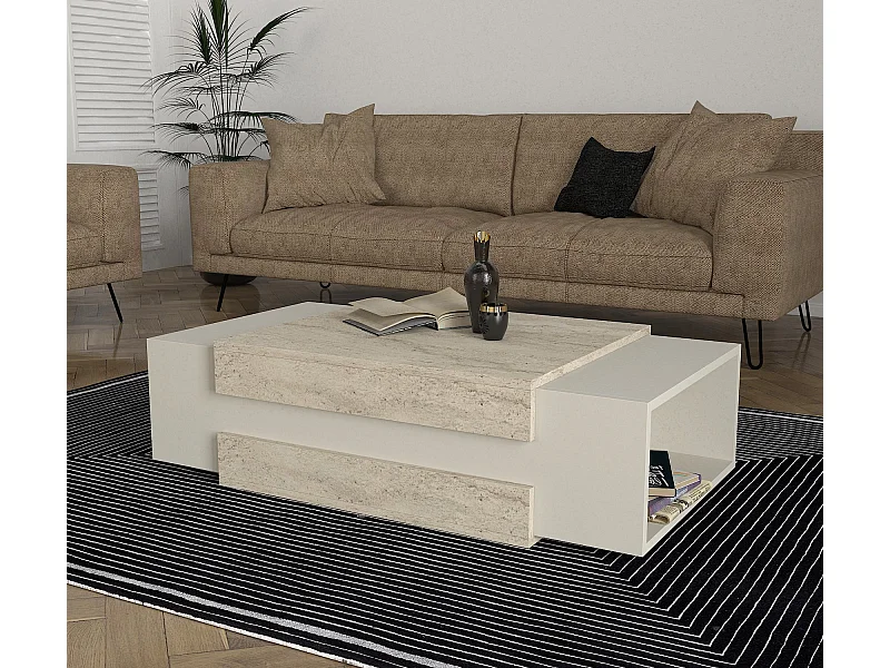 Couchtisch Nora Beige Grau Granit Optik
