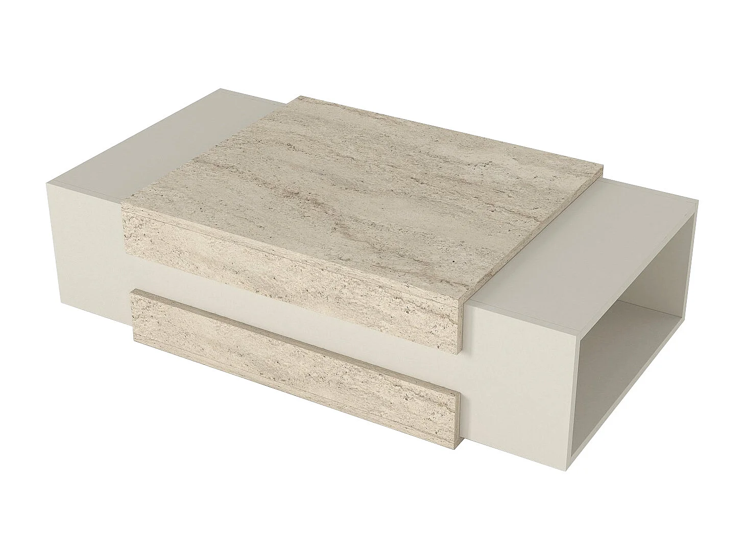 Couchtisch Nora Beige Grau Granit Optik