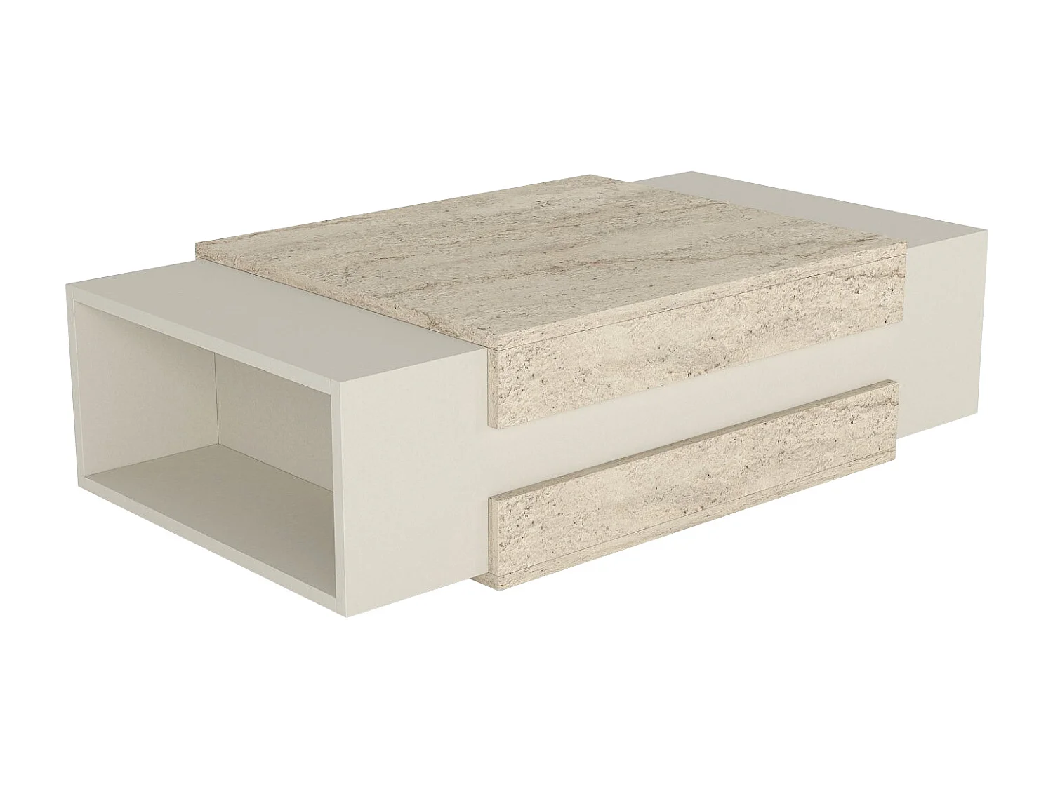 Couchtisch Nora Beige Grau Granit Optik