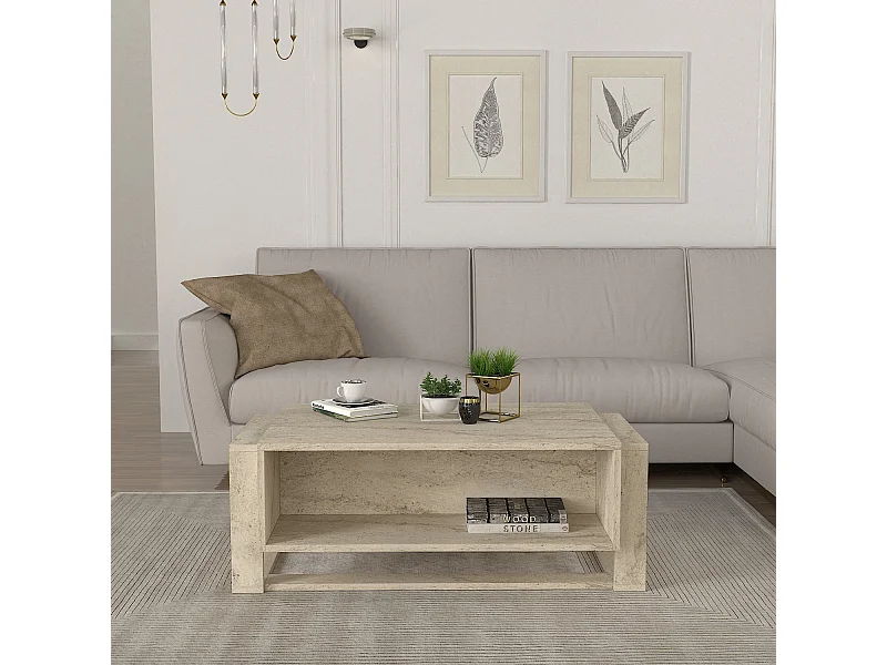 Couchtisch Bianco Beige Granit Optik