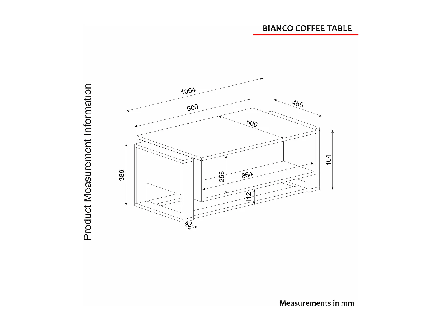 Couchtisch Bianco Beige Granit Optik