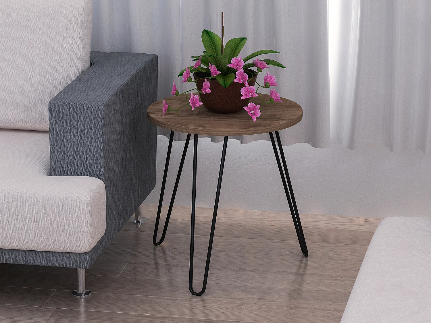 Beistelltisch Beren mit Metallfüße Walnuss