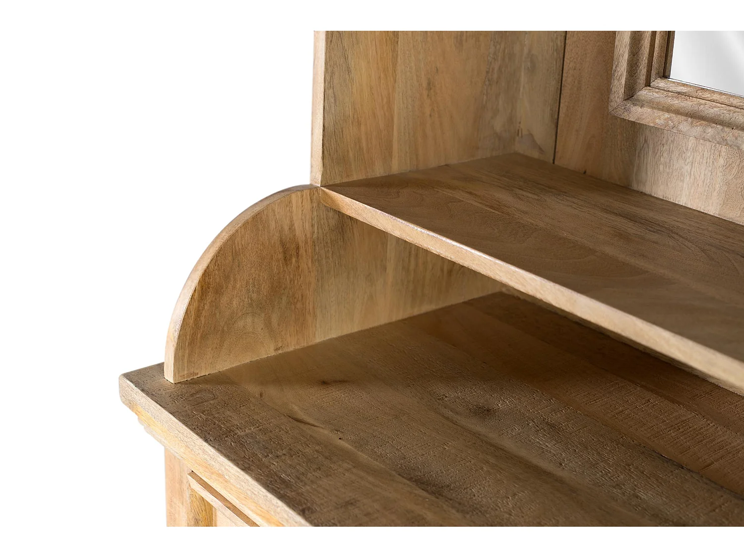 Mobile bar in legno di mango con specchio centrale