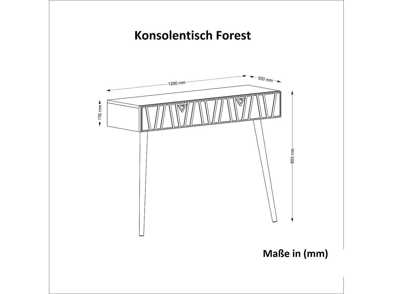 Konsolentisch Forest Walnuss Dunkelgrün