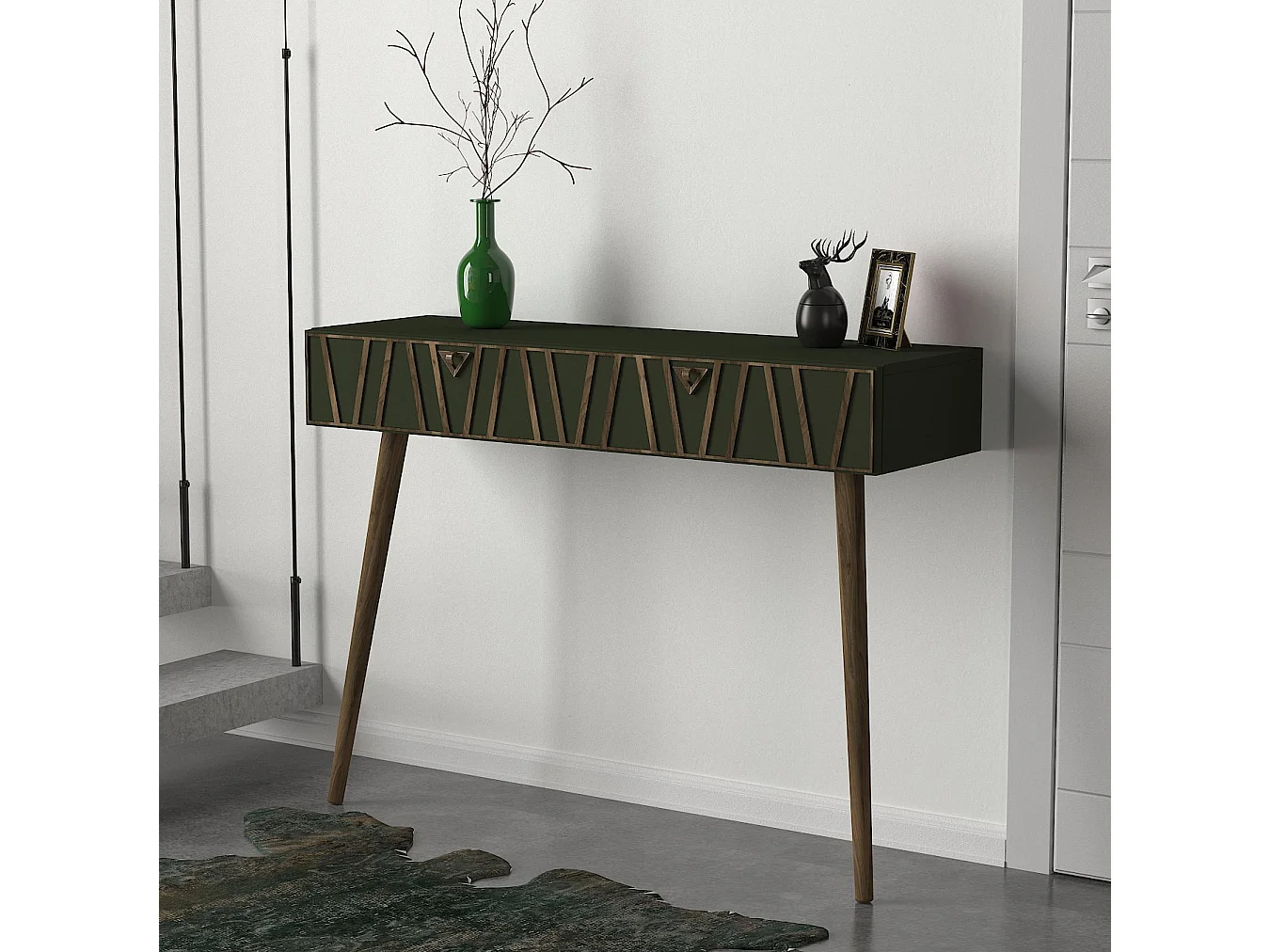 Konsolentisch Forest Walnuss Dunkelgrün