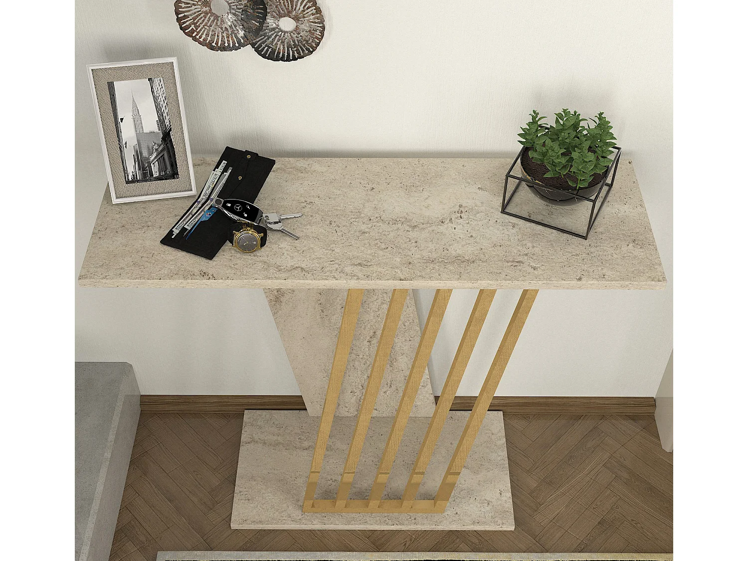 Konsolentisch Gravity Beige Granit Optik