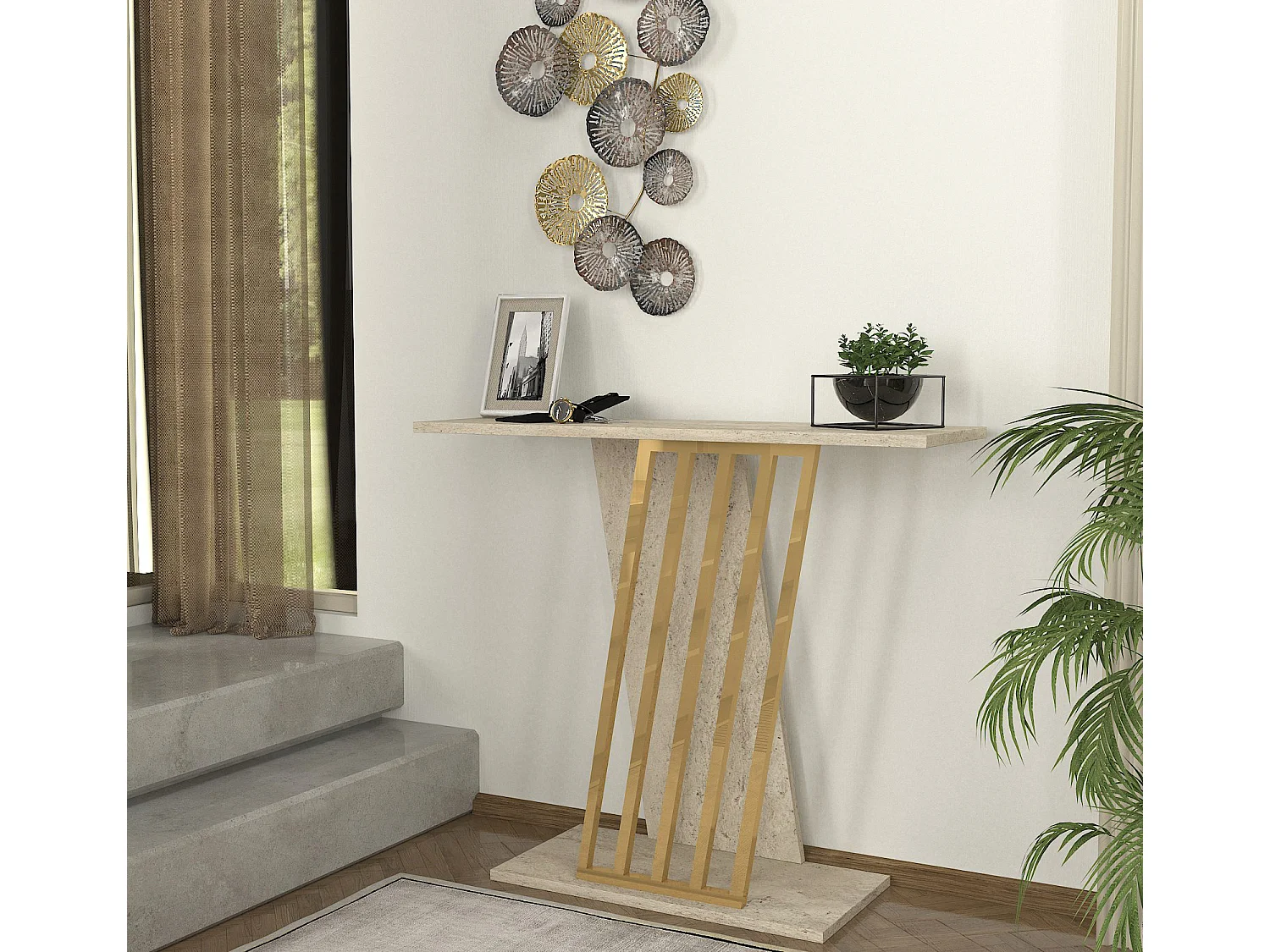 Konsolentisch Gravity Beige Granit Optik