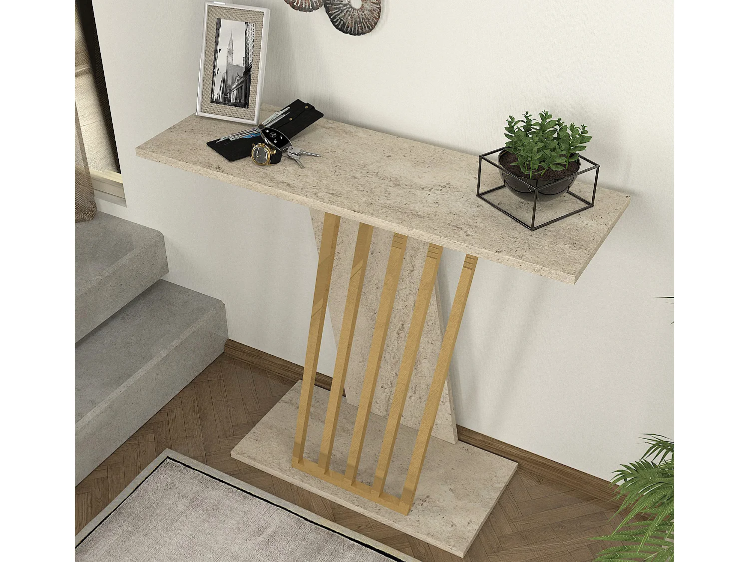 Konsolentisch Gravity Beige Granit Optik
