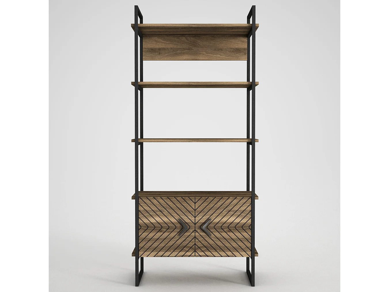 Bücherregal Scala mit Metallfüße Walnuss