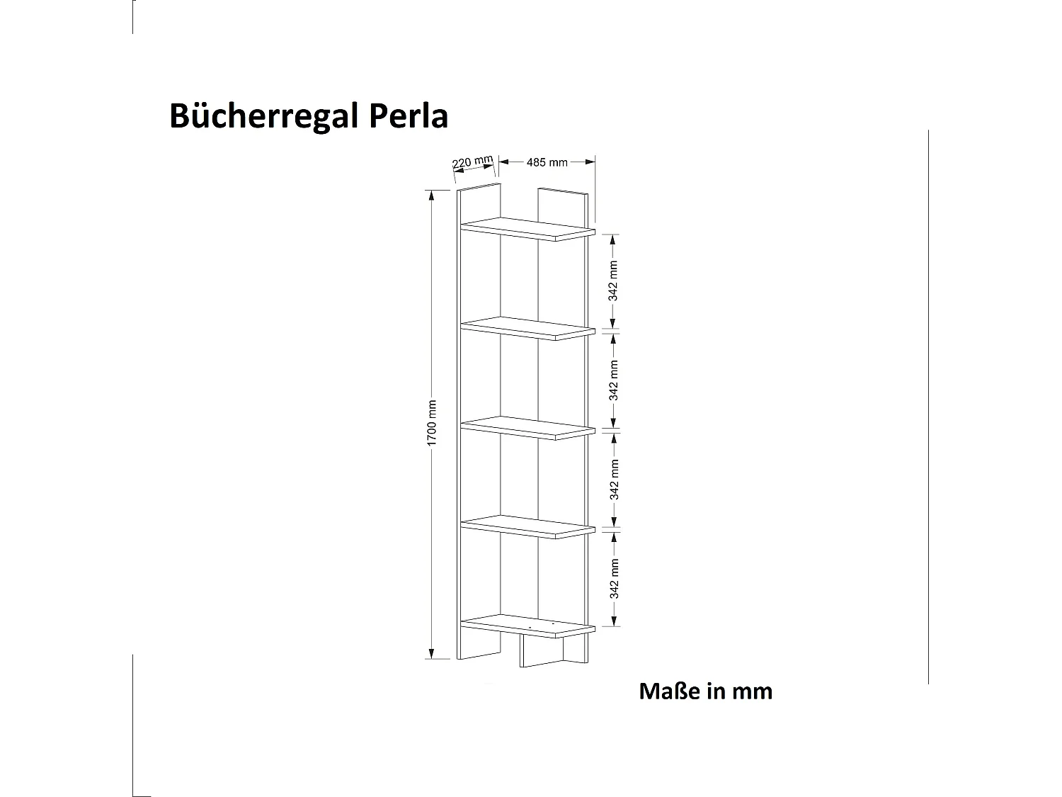 Bücherregal Perla Weiß