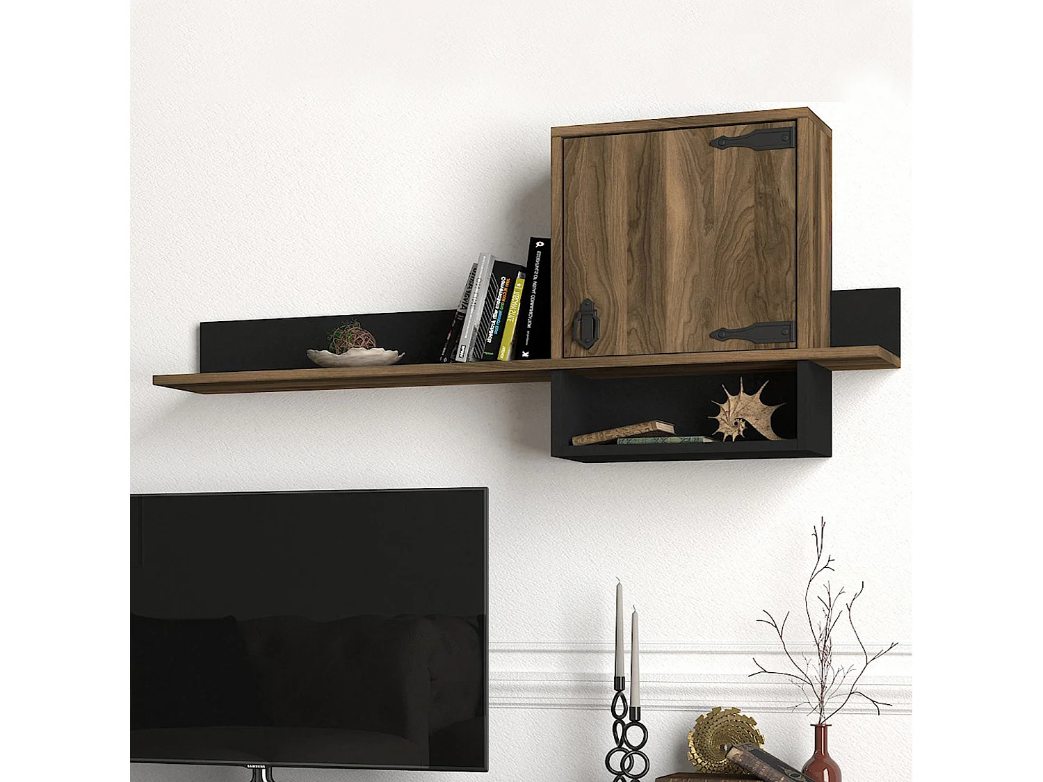 Wandregal Anthes Walnuß