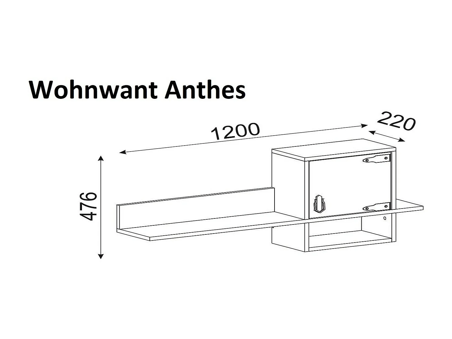 Wandregal Anthes Walnuß