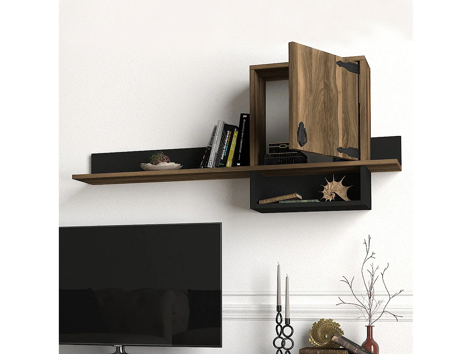 Wandregal Anthes Walnuß