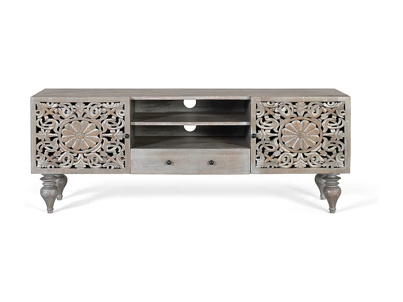 Meuble TV en bois de manguier massif 150 cm