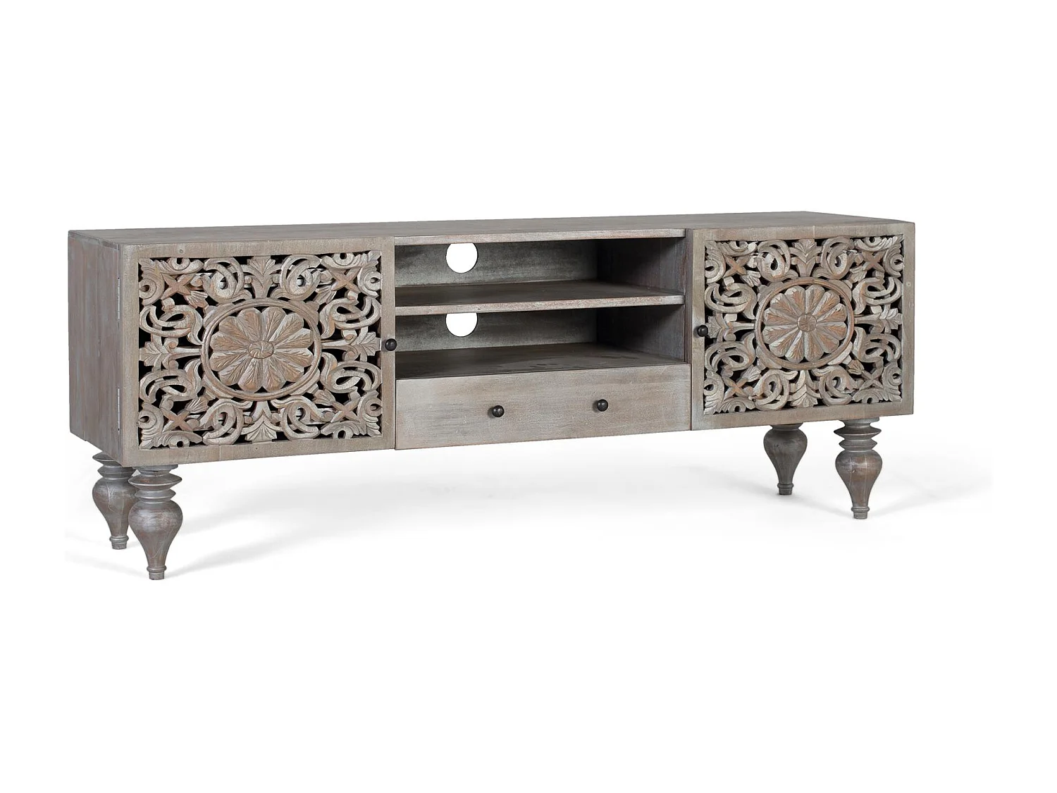 Meuble TV en bois de manguier massif 150 cm