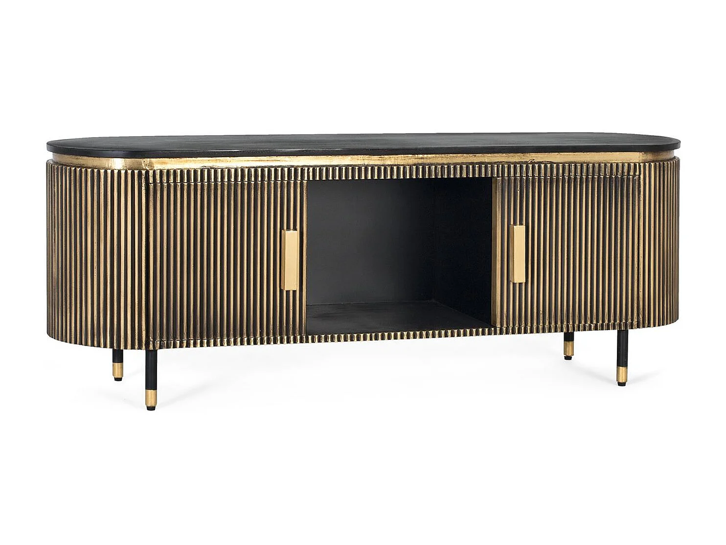 Meuble TV en manguier et bronze 150cm
