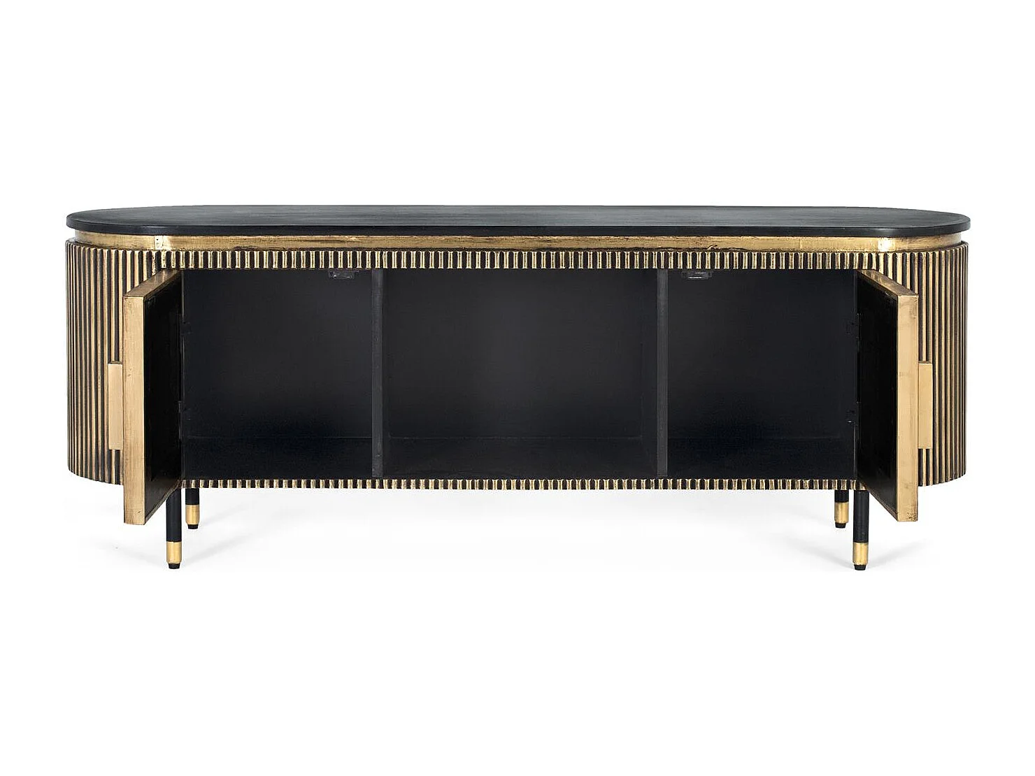 Meuble TV en manguier et bronze 150cm