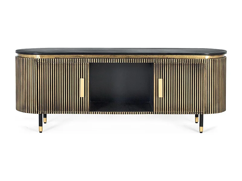 Meuble TV en manguier et bronze 150cm
