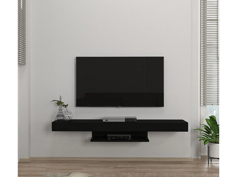 TV Lowboard Hängend Alberes Schwarz