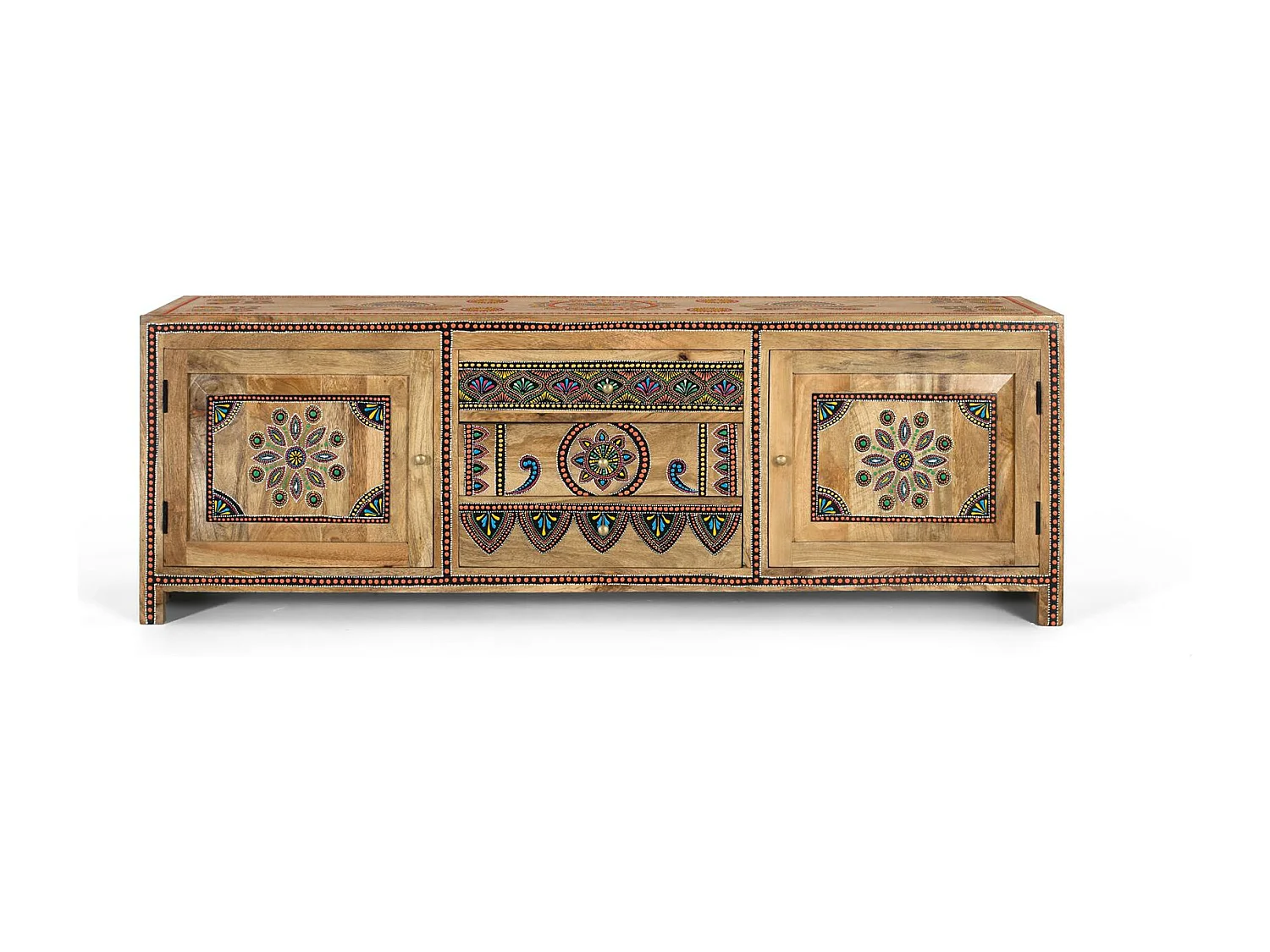 Meuble TV fabriqué à la main en bois de manguier 150cm