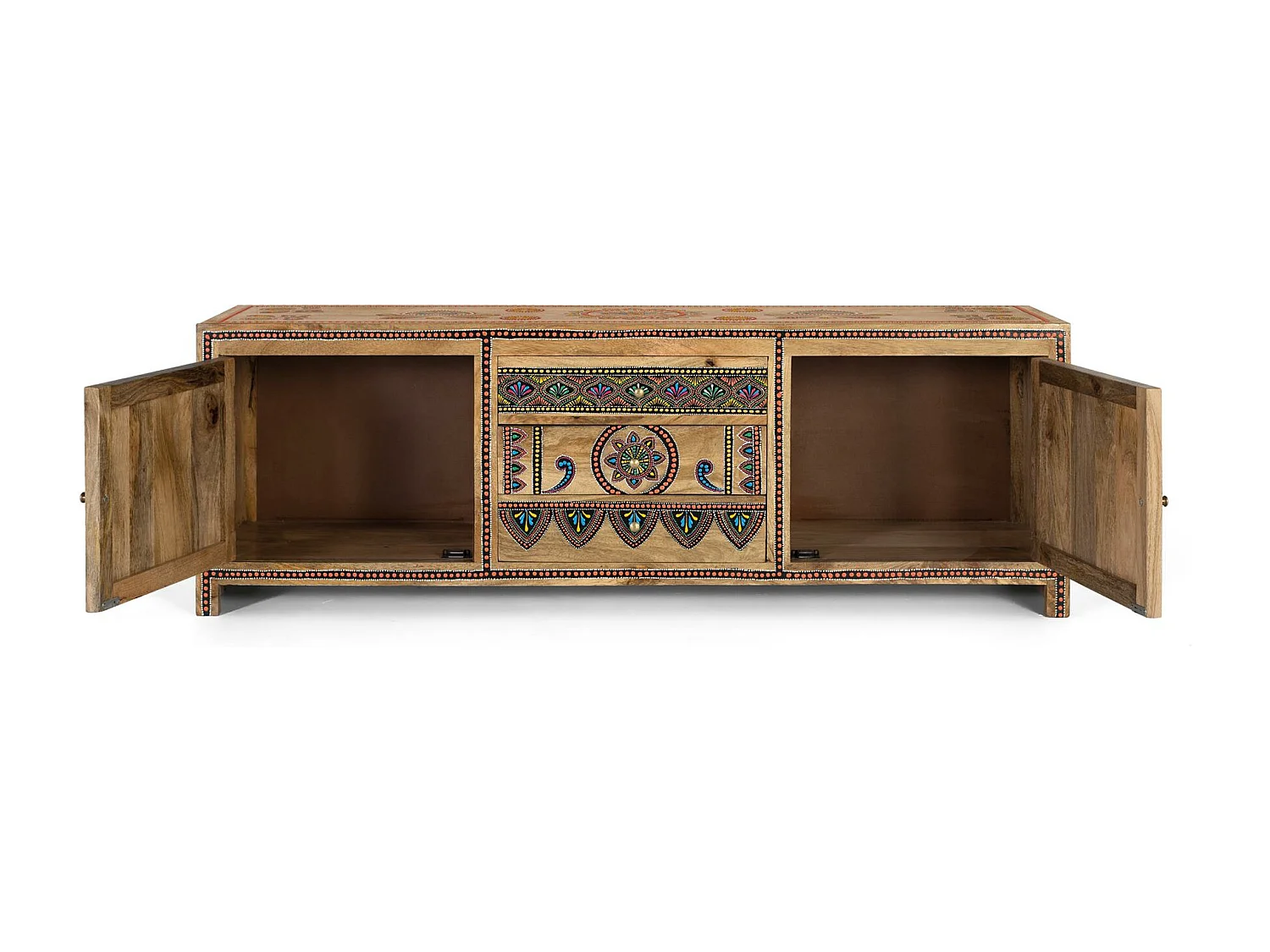 Meuble TV fabriqué à la main en bois de manguier 150cm