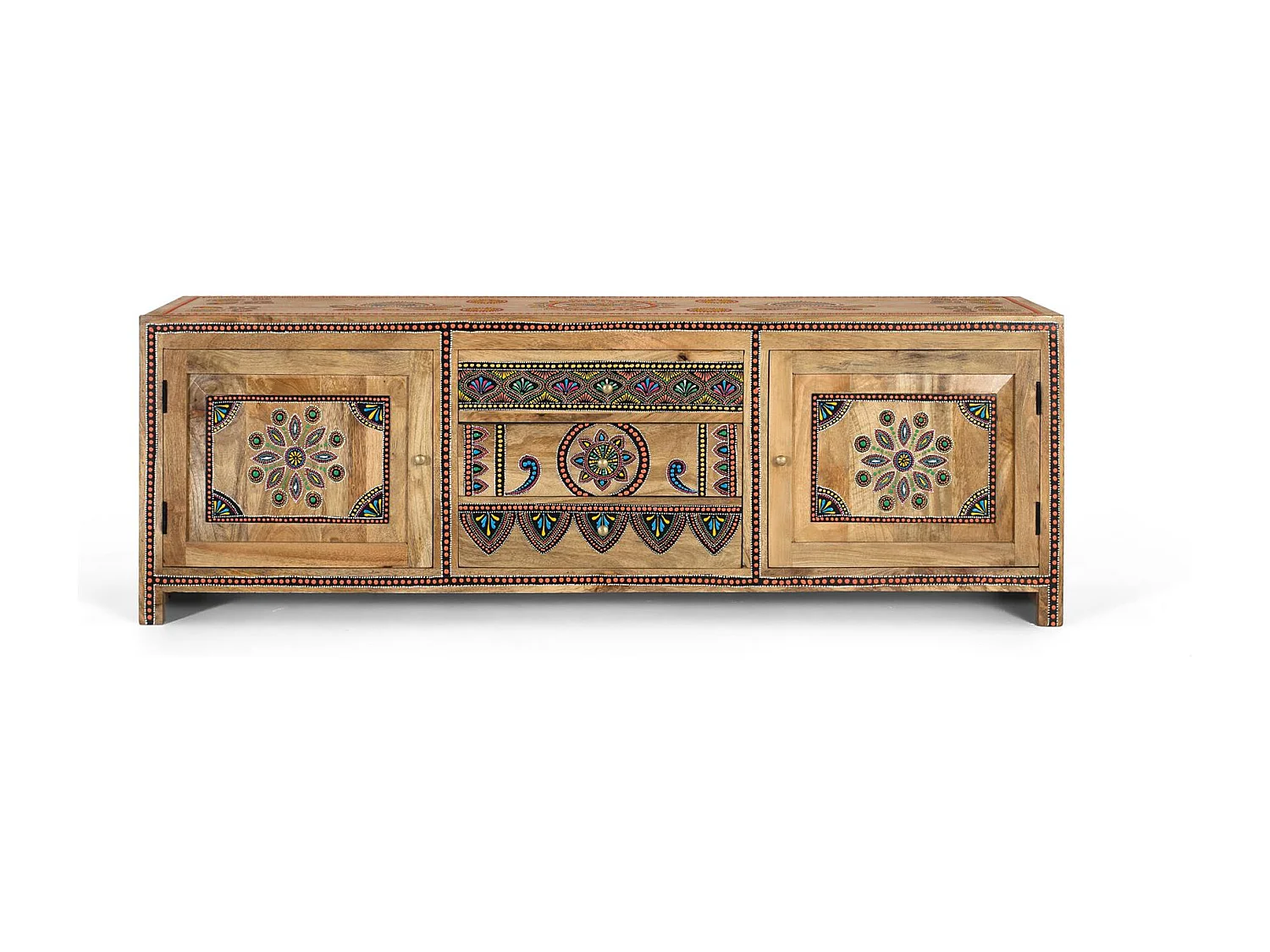 Meuble TV fabriqué à la main en bois de manguier 150cm