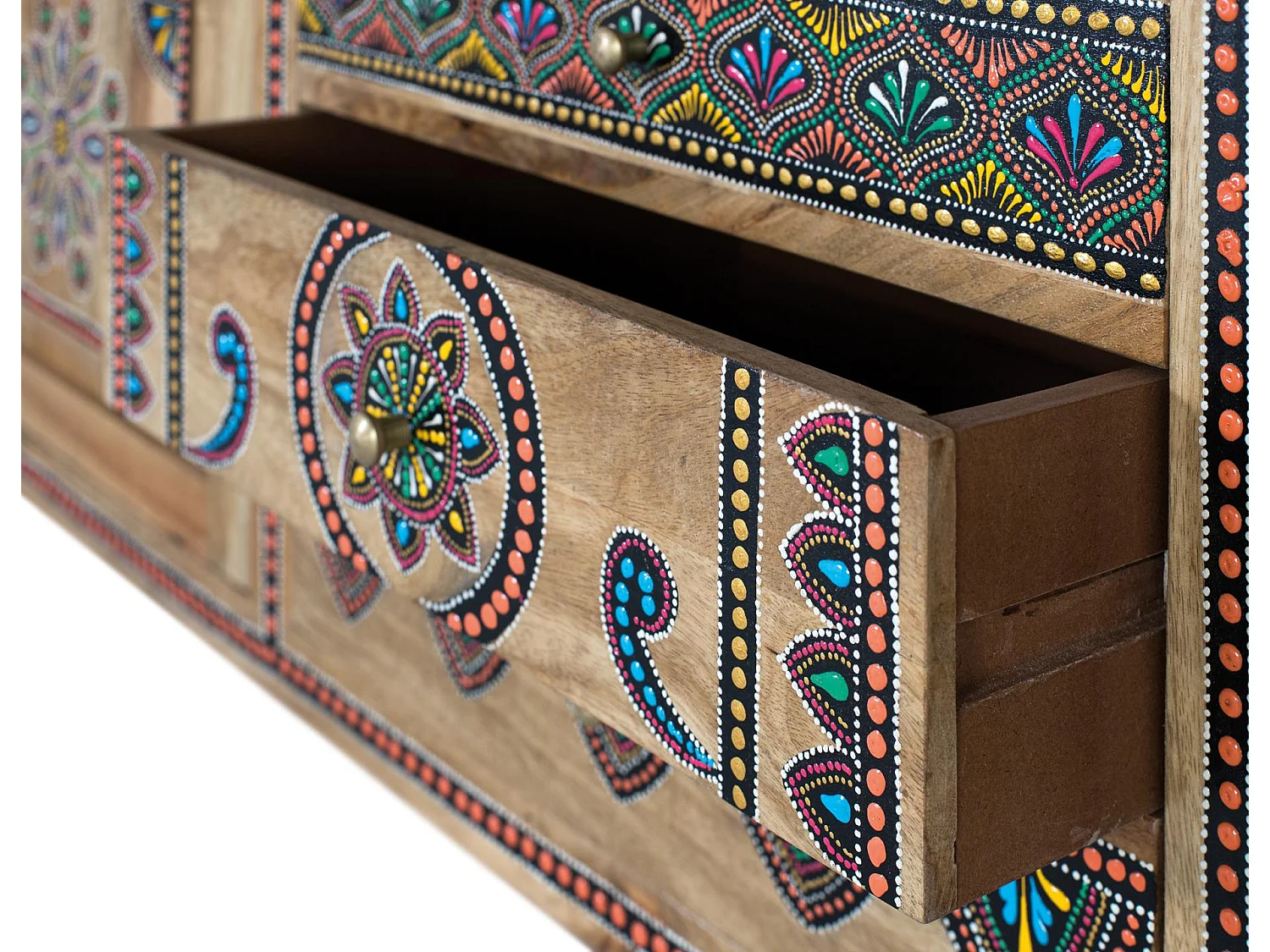 Mobile porta TV in legno di mango, stile etnico boho, 150 cm - 50x150x40