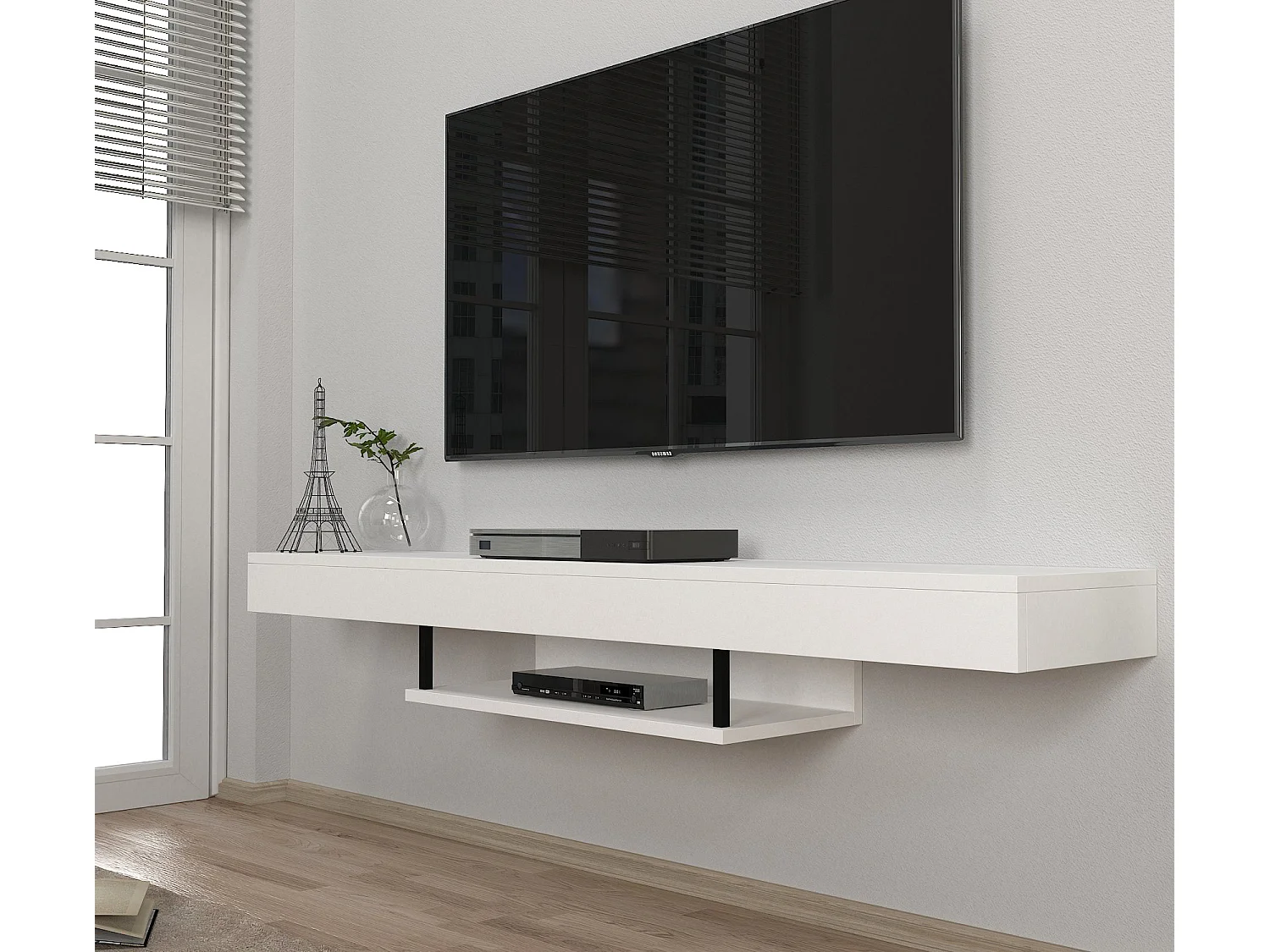 TV Lowboard Hängend Alberes Weiß