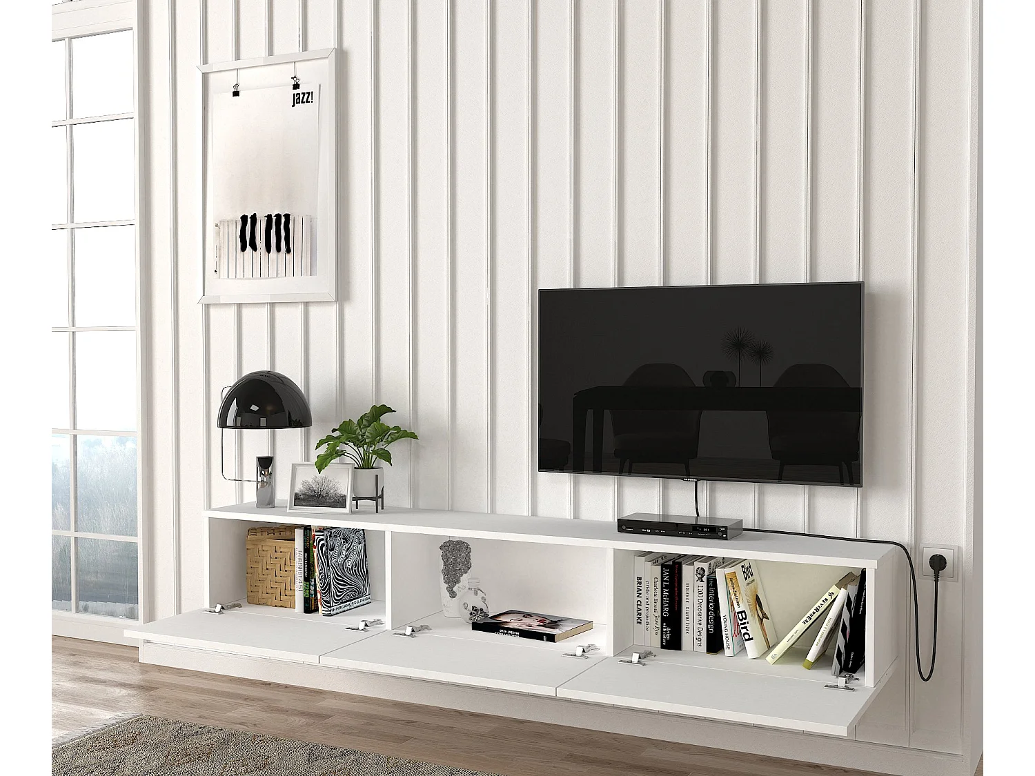 TV Lowboard Hängend Damla Weiß