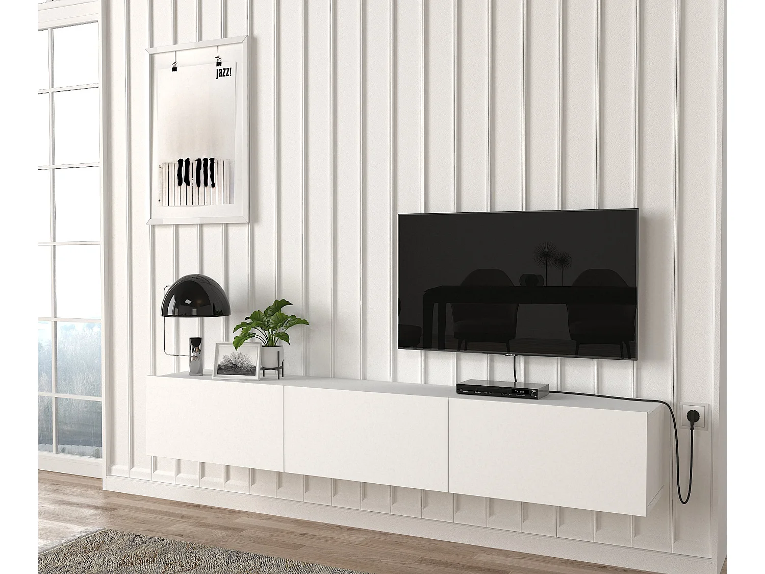 TV Lowboard Hängend Damla Weiß