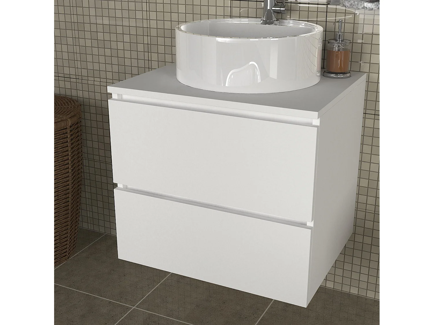 Waschbeckenunterschrank Hängend Carmita Weiß