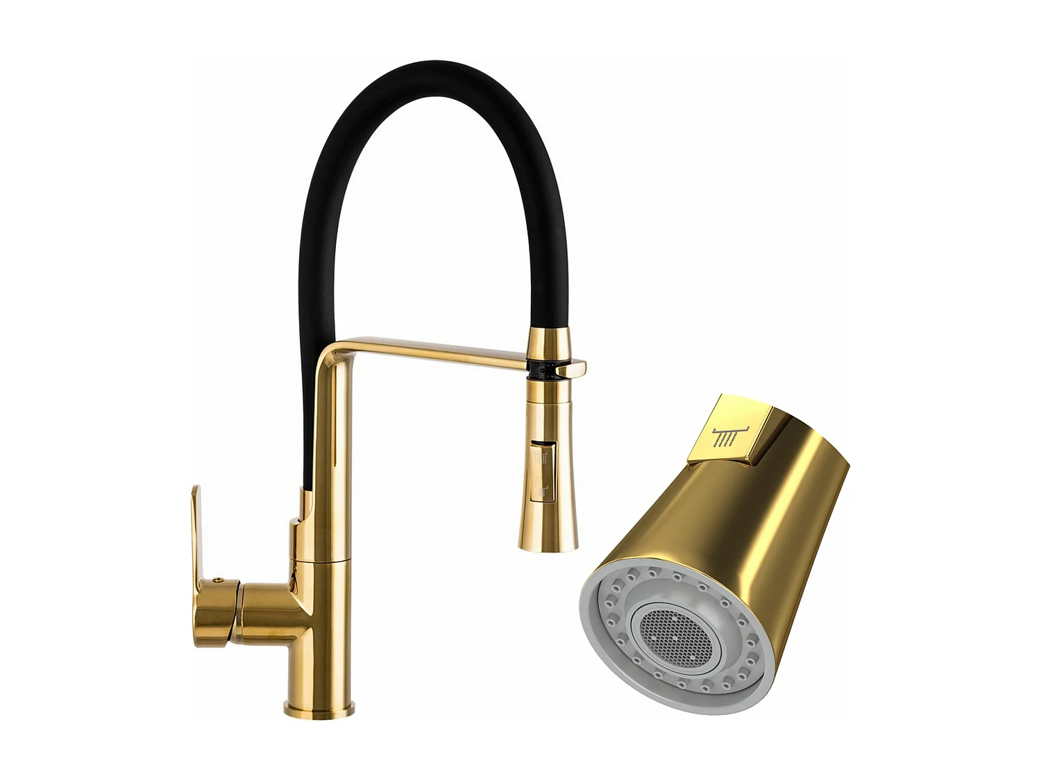 MITIGEUR DE CUISINE AVEC DOUCHETTE EXTRACTIBLE GOLD ROBINET DOUBLE FONCTION GOLD VEGAS