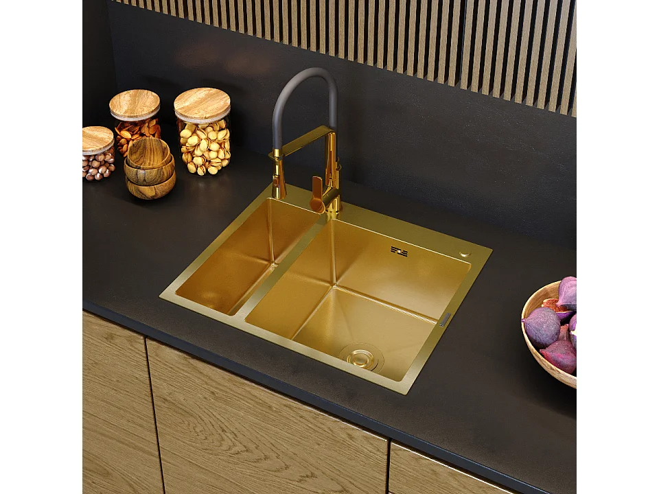 MITIGEUR DE CUISINE AVEC DOUCHETTE EXTRACTIBLE GOLD ROBINET DOUBLE FONCTION GOLD VEGAS