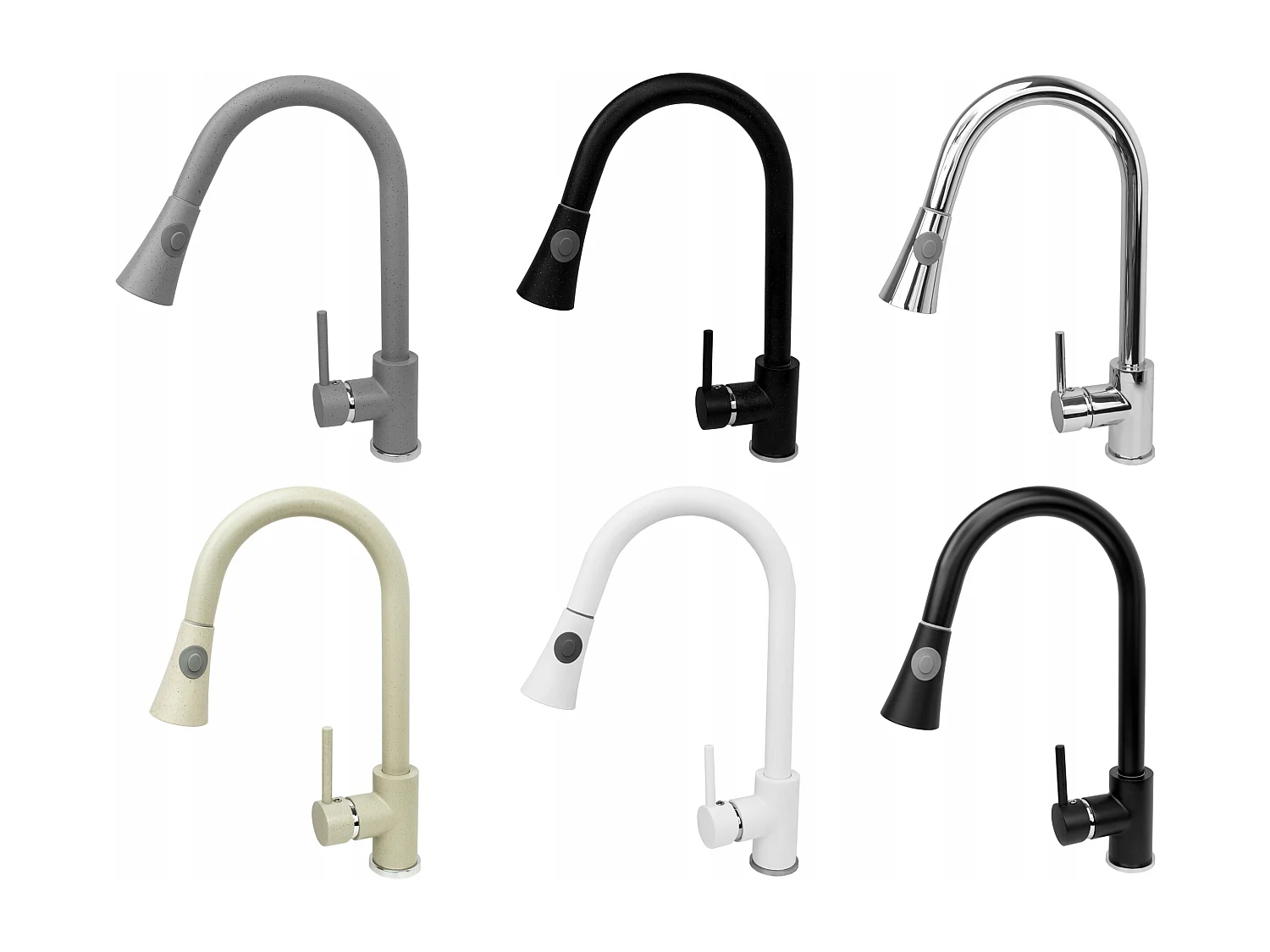 MÉLANGEUR DE CUISINE GRIS SERPENT AVEC DOUCHETTE EXTRACTIBLE