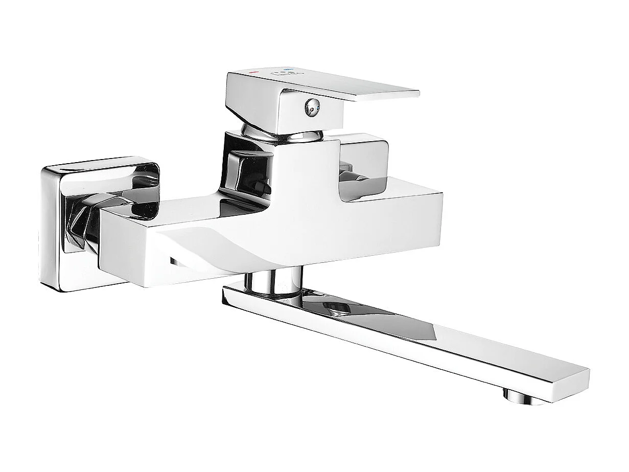 Mélangeur lavabo mural avec bec orientable Laveo Kvadrato chrome