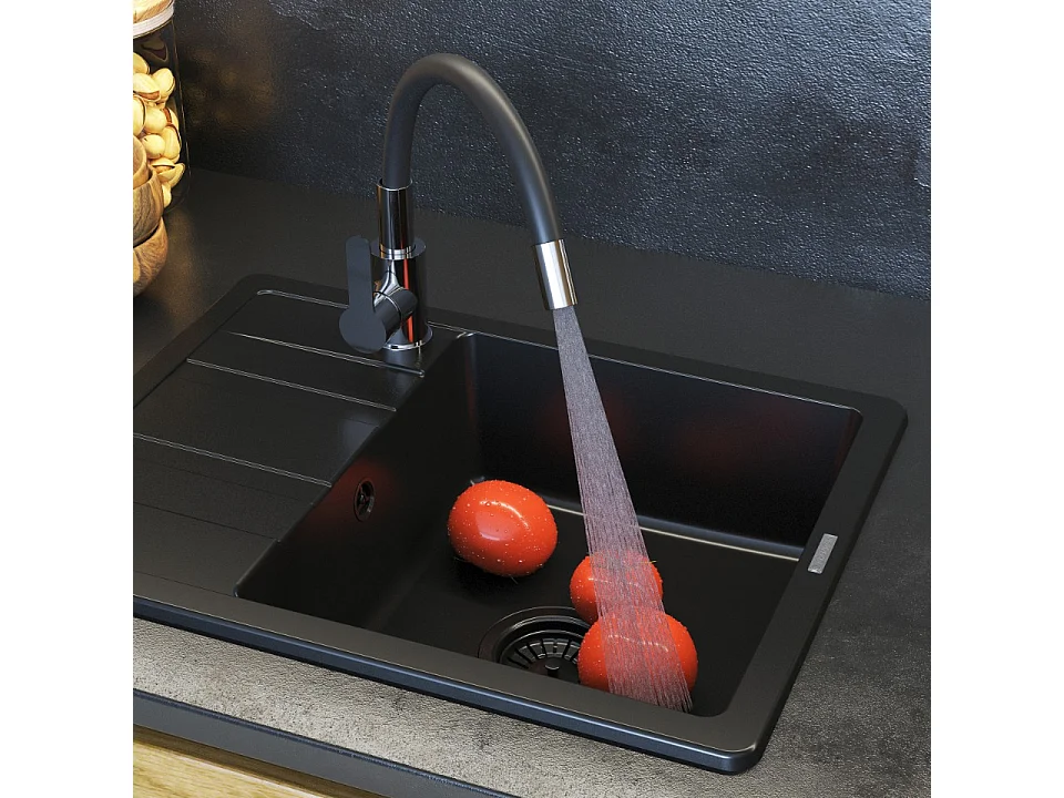 Mélangeur de cuisine à bec flexible chrome GRADO PLUS aérateur de bec pivotant